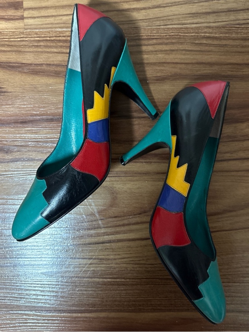 VTG 80s Bruno Magli Leather Patchwork Pumps
